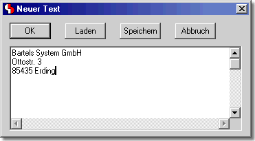 BAE Version 6.0: Dialog - Mehrzeilentext definieren/bearbeiten