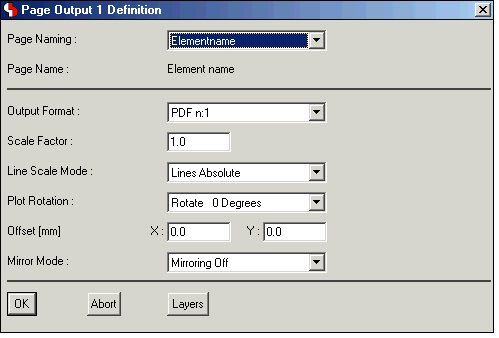 BAE Version 6.2: CAM Processor Dialog - EPS/PDF Batch - Page Output Definition