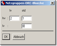 BAE HighEnd Version 6.6: Layouteditor - Dialog zur Steuerung des Netzgruppen-DRCs